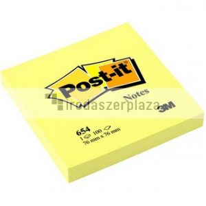 Öntapadó jegyzettömb, 76x76 mm, 100 lap, 3M POSTIT, sárga