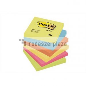 Öntapadó jegyzettömb, 76x76 mm, 6x100 lap, 3M POSTIT "Energetic", vegyes  színek