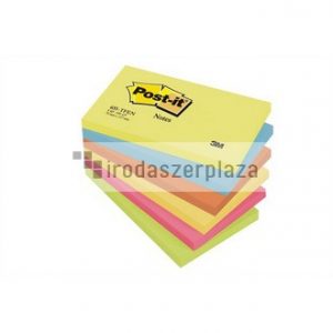 Öntapadó jegyzettömb, 76x127 mm, 6x100 lap, 3M POSTIT "Energetic", vegyes színek