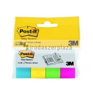 Jelölőcímke, papír, 4x50 lap, 20x38 mm, 3M POSTIT, ultra vegyes