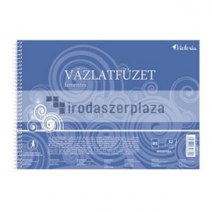 Vázlatfüzet, famentes, B5, spirál, 32 lap, COOL BY VICTORIA