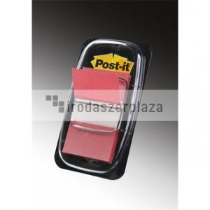 Jelölőcímke, műanyag, 50 lap, 25x43 mm, 3M POSTIT, piros