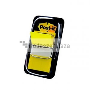 Jelölőcímke, műanyag, 50 lap, 25x43 mm, 3M POSTIT, sárga