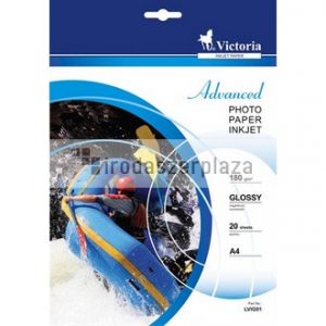 Fotópapír, tintasugaras, A4, 180 g, fényes, VICTORIA PAPER "Advanced"