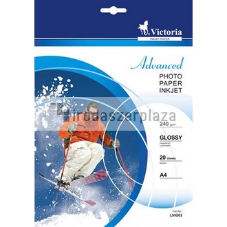 Fotópapír, tintasugaras, A4, 240 g, fényes, VICTORIA PAPER "Advanced"