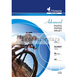 Fotópapír, tintasugaras, A4, 240 g, fényes, VICTORIA PAPER "Advanced"