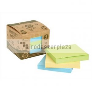 Öntapadó jegyzettömbtorony, 75x75 mm, 6x100 lap, környezetbarát, VICTORIA OFFICE, "Green", vegyes