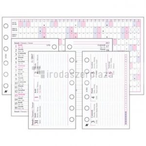Kalendárium betét, tervező, heti, "S", SATURNUS, fehér 2021