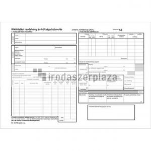 Nyomtatvány, kiküldetési utasítás és költségelszámolás , 25x2, A4, VICTORIA PAPER "B.18-70", 10 tömb/csomag