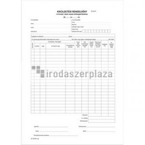 Nyomtatvány, kiküldetési rendelvény (belföldi), 25x2, A4, VICTORIA PAPER "B.18-73", 10 tömb/csomag