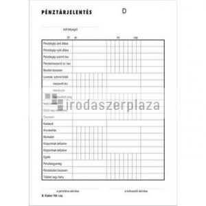 Nyomtatvány, pénztárjelentés, 25x2, A5, VICTORIA PAPER "B.Kisker-104", 10 tömb/csomag