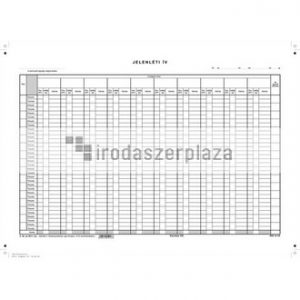 Nyomtatvány, jelenléti ív, 1 hónap-10 fő, A3, VICTORIA PAPER "C.60-3"