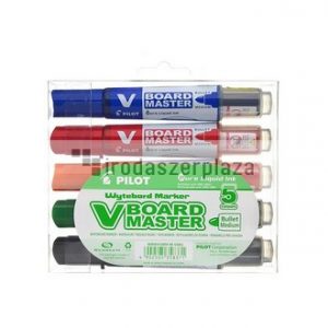 Táblamarker készlet, 2,3 mm, kúpos, PILOT "V-Board Master", 5 különböző szín