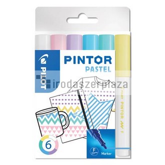Dekormarker készlet, 1 mm, PILOT "Pintor F" 6 különböző pasztell szín