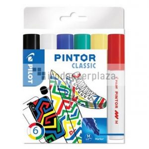 Dekormarker készlet, 1,4 mm, PILOT "Pintor M" 6 különböző klasszikus szín