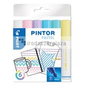 Dekormarker készlet, 1,4 mm, PILOT "Pintor M" 6 különböző pasztell szín