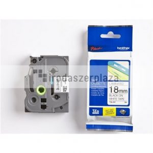 Feliratozógép szalag, 18 mm x 8 m, BROTHER, "TZe-241" fehér-fekete