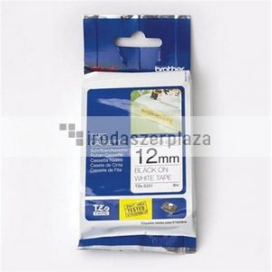 Feliratozógép szalag, erős tapadású, 12 mm x 8 m, BROTHER, "Professzionális TZe-S231" fehér-fekete