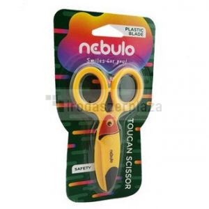 Olló, óvodai, 12 cm, műanyag penge, NEBULO, tukán