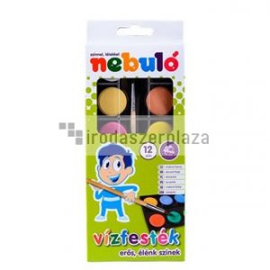 Vízfesték, 12 darabos, 28 mm, NEBULO