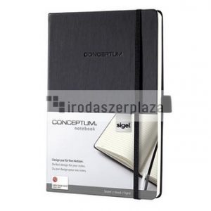 Jegyzetfüzet, exkluzív, A5, vonalas, 97 lap, keményfedeles, SIGEL "Conceptum", fekete