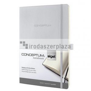 Jegyzetfüzet, exkluzív, A4, kockás, 97 lap, puhafedeles, SIGEL "Conceptum", világosszürke