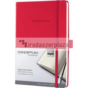 Jegyzetfüzet, exkluzív, A5, kockás, 97 lap, keményfedeles, SIGEL "Conceptum", piros