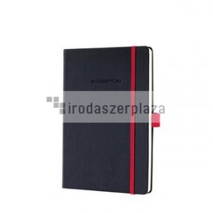 Jegyzetfüzet, exkluzív, A5, kockás, 97 lap, keményfedeles, SIGEL "Conceptum Red Edition", fekete-piros