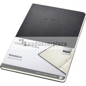 Füzet, exkluzív, A5, kockás, 60 lap, keményfedeles, SIGEL "Conceptum", fekete