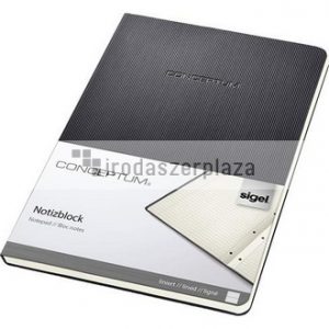 Füzet, exkluzív, A5, vonalas, 60 lap, keményfedeles, SIGEL "Conceptum", fekete