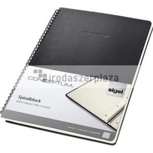 Spirálfüzet, exkluzív, A4, kockás, 80 lap, keményfedeles, SIGEL "Conceptum", fekete