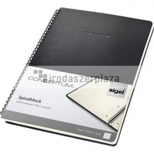 Spirálfüzet, exkluzív, A4, vonalas, 80 lap, keményfedeles, SIGEL "Conceptum", fekete