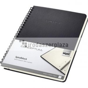 Spirálfüzet, exkluzív, A5, vonalas, 80 lap, keményfedeles, SIGEL "Conceptum", fekete