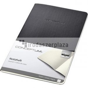 Füzet, exkluzív, A5, vonalas, 32 lap, puhafedeles, SIGEL "Conceptum", fekete
