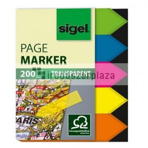 Jelölőcímke, műanyag, 5x40 lap, 12x45 mm, SIGEL "Nyilak", vegyes szín