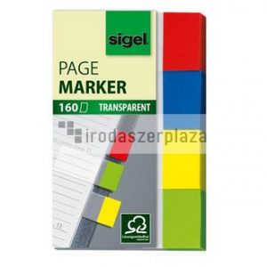 Jelölőcímke, műanyag, 4x40 lap, 20x50 mm, SIGEL "Clear", vegyes szín
