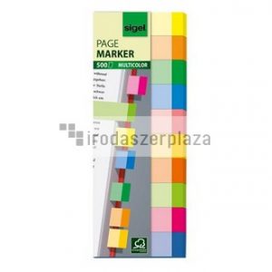 Jelölőcímke, papír, 10x50 lap, 15x50 mm, SIGEL "Multicolor", vegyes szín