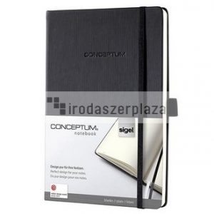 Jegyzetfüzet, exkluzív, A5, sima, 97 lap, keményfedeles, SIGEL "Conceptum", fekete