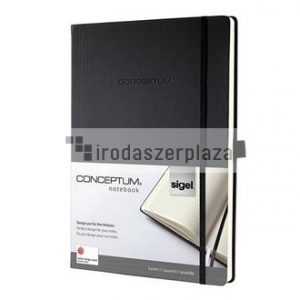 Jegyzetfüzet, exkluzív, A5, kockás, 97 lap, keményfedeles, SIGEL "Conceptum", fekete