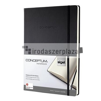 Jegyzetfüzet, exkluzív, A5, kockás, 97 lap, keményfedeles, SIGEL "Conceptum", fekete