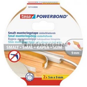 Szerelőszalag, keskeny, 2 x 9 mm x 5 m, TESA, "Powerbond"