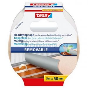 Ragasztószalag, kétoldalas, textilerősítésű, 50 mm x 5 m, TESA "Removable"