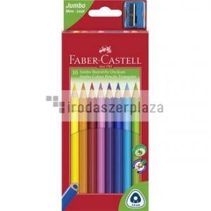 Színes ceruza készlet, háromszögletű, FABER-CASTELL "Jumbo", 10 különböző szín