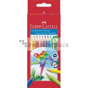 Színes ceruza készlet, háromszögletű, FABER-CASTELL "Papagáj", 12 különböző szín