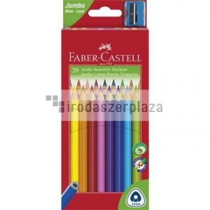Színes ceruza készlet, háromszögletű, FABER-CASTELL "Jumbo", 20 különböző szín