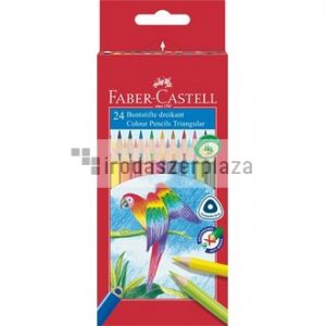 Színes ceruza készlet, háromszögletű, FABER-CASTELL "Papagáj", 24 különböző szín