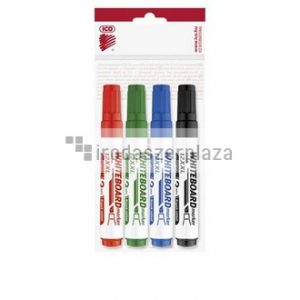 Tábla- és flipchart marker készlet, 1-4 mm, vágott, ICO "Plan 12 XXL", 4 különböző szín