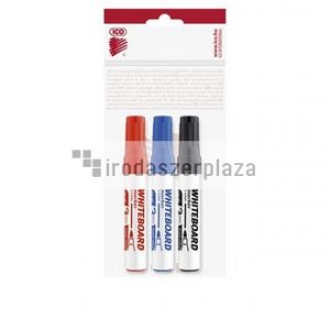 Tábla- és flipchart marker készlet, 1-3 mm, kúpos, ICO "Plan", 3 különböző szín