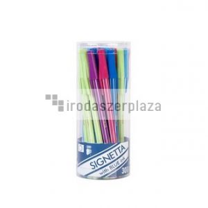 Golyóstoll, 0,7 mm, kupakos, henger alakú tartóban, ICO "Signetta Mix", kék