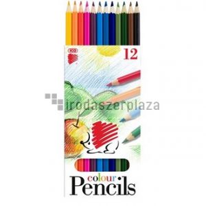 Színes ceruza készlet, hatszögletű, ICO "Süni", 12 különböző szín